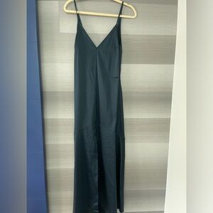 Zara Deep Teal Blue Satin Dress, NWT Never WORN